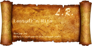 Lestyán Rita névjegykártya