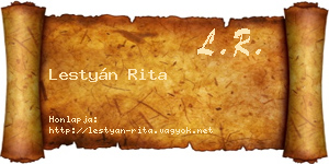 Lestyán Rita névjegykártya