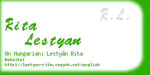 rita lestyan business card