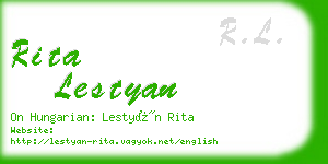 rita lestyan business card